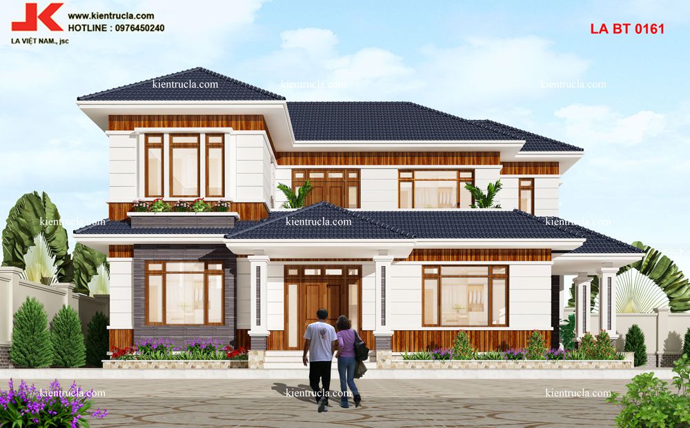 biệt thự 2 tầng hiện đại 120m2 góc 1