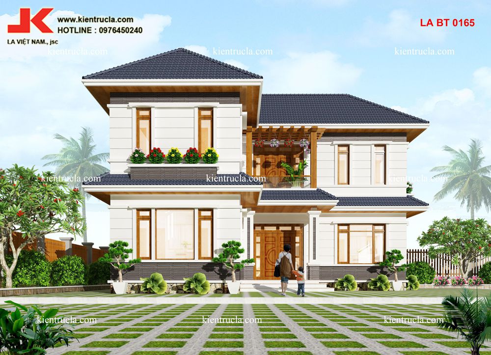 biệt thự 2 tầng hiện đại bt0165 góc 1