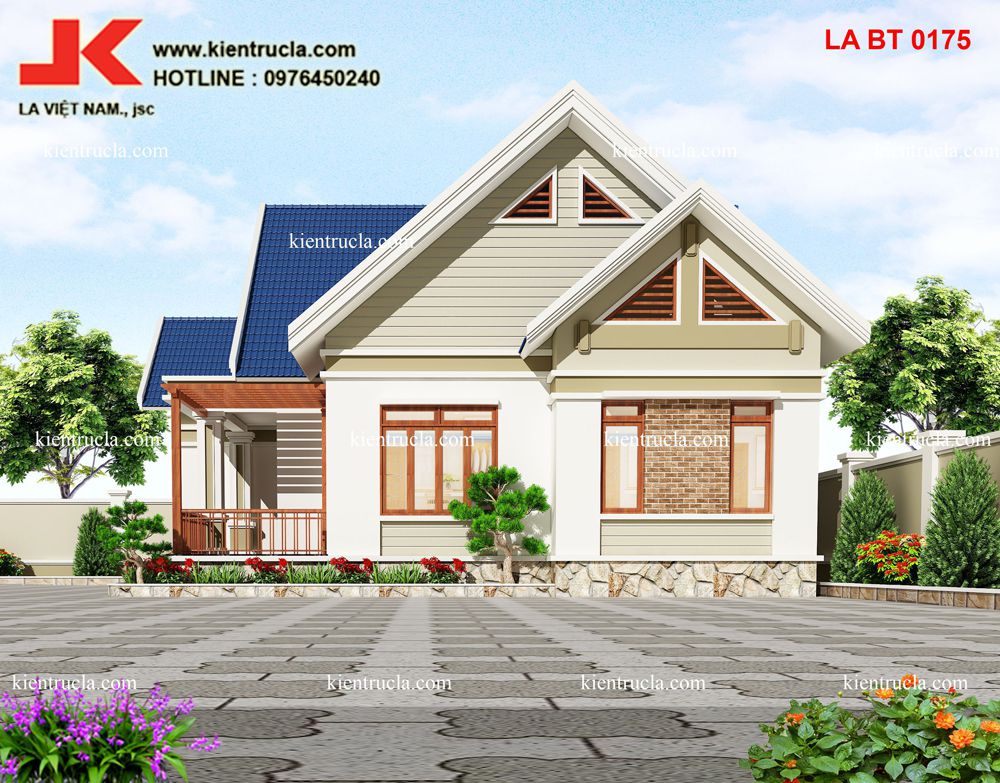 nhà vườn 1 tầng 4 phòng ngủ góc 2