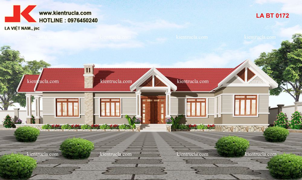 nhà vườn 1 tầng chữ l góc 1