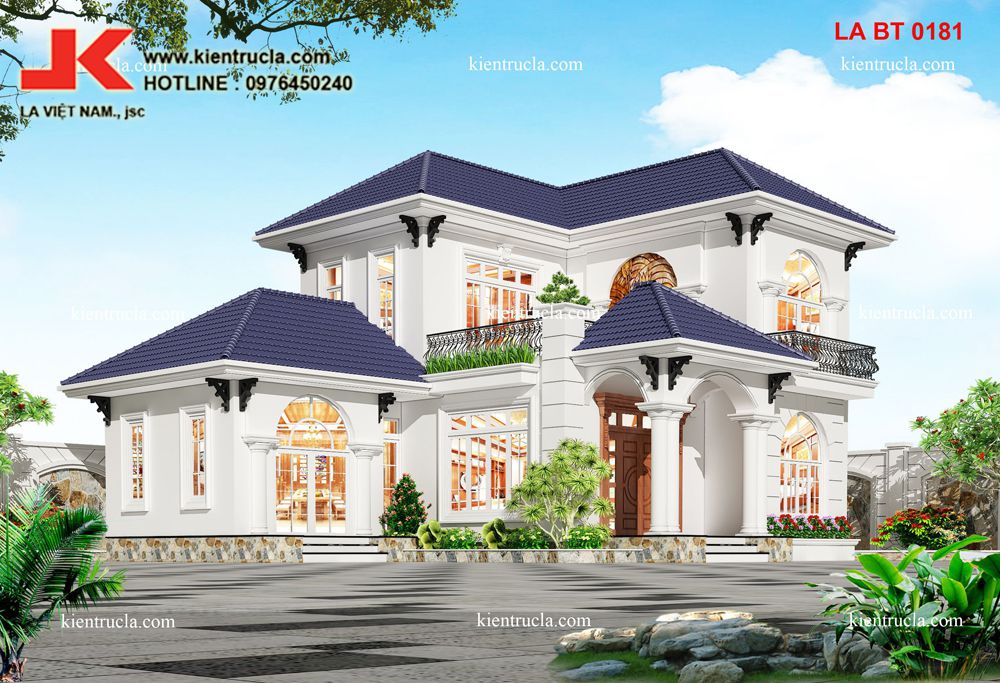 biệt thự 2 tầng tân cổ điển góc 2