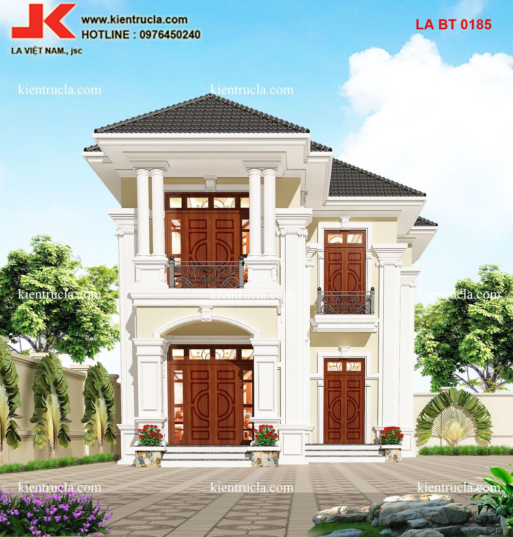 biệt thự 2 tầng tân cổ điển góc 2