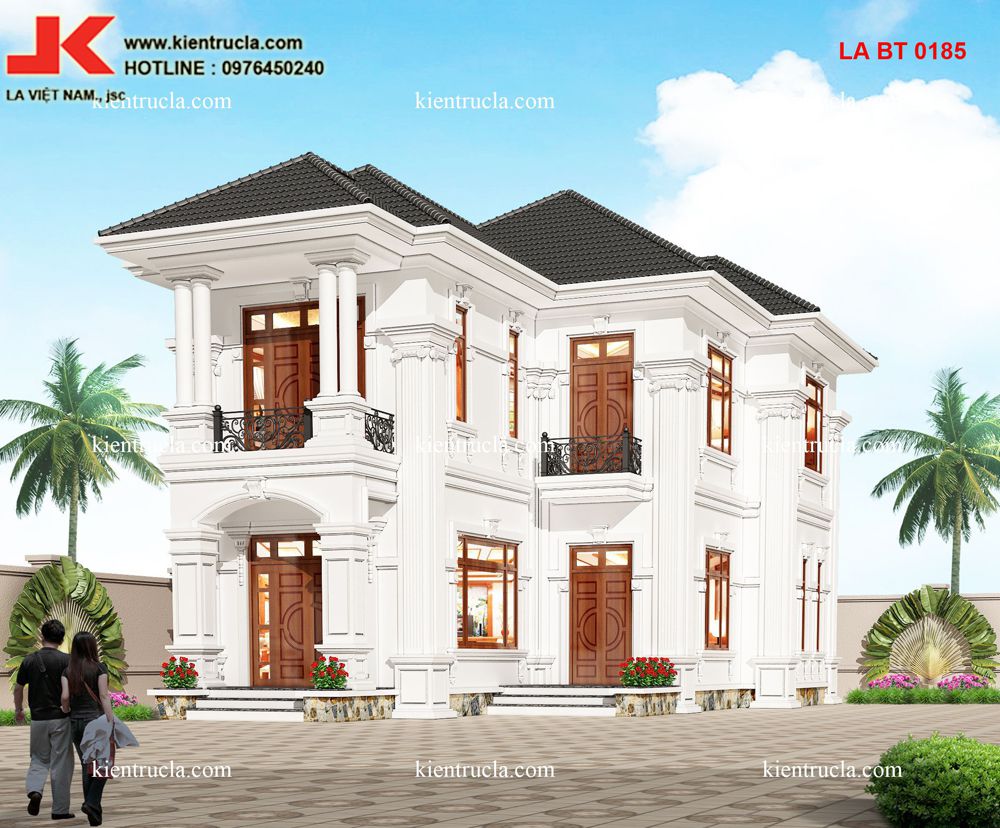 biệt thự 2 tầng tân cổ điển góc 3