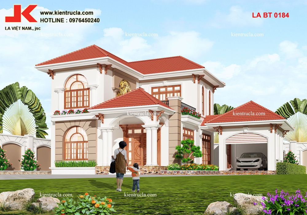 biệt thự 2 tầng tân cổ điển góc 1