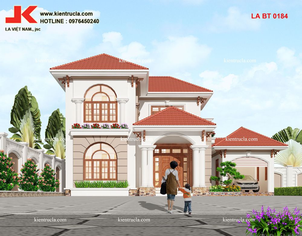 biệt thự 2 tầng tân cổ điển góc 2