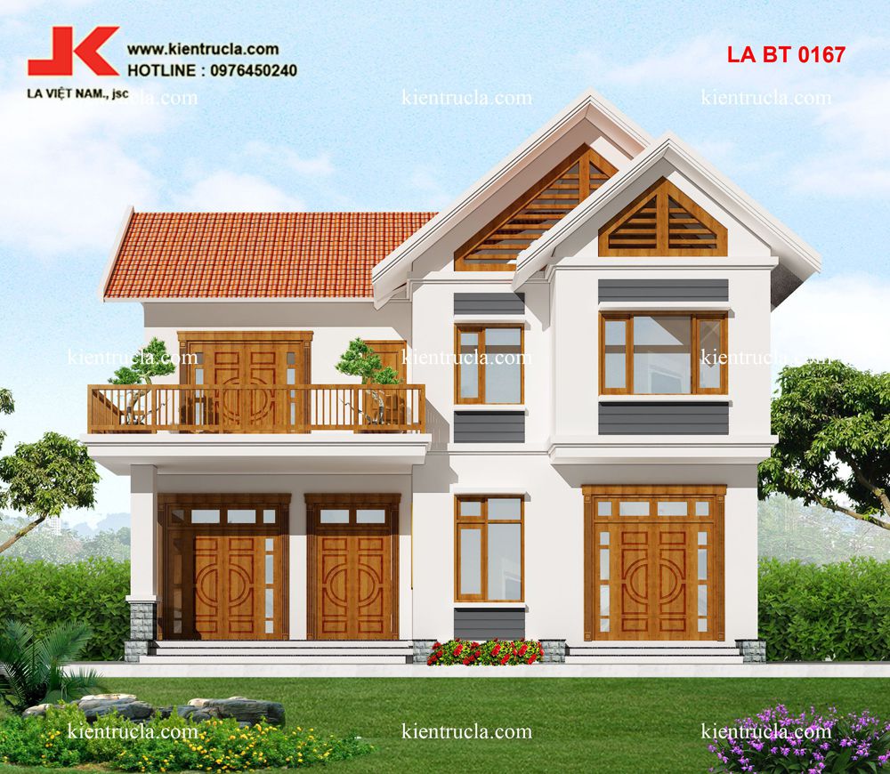 Biệt thự 2 tầng hiện đại bt1067 góc 1