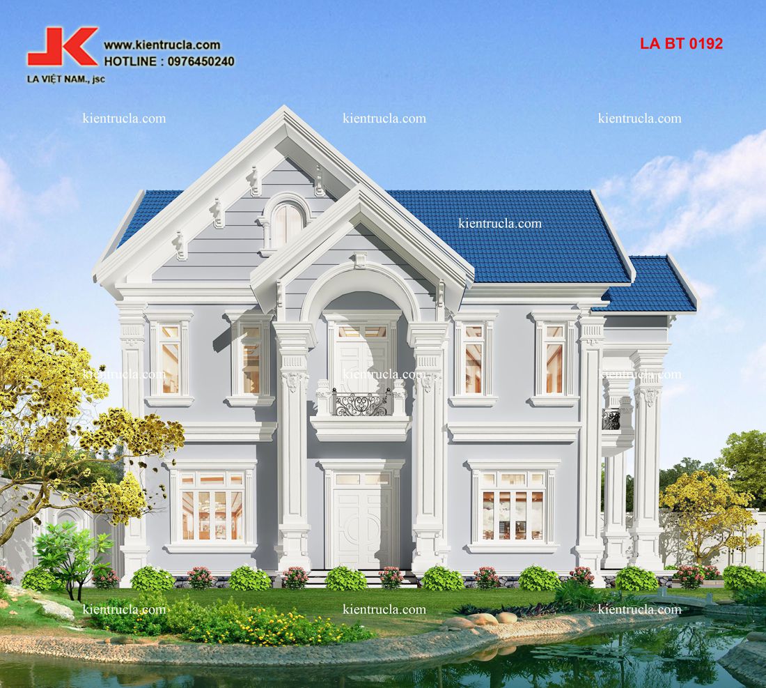 biệt thự 2 tầng pháp cổ góc 2
