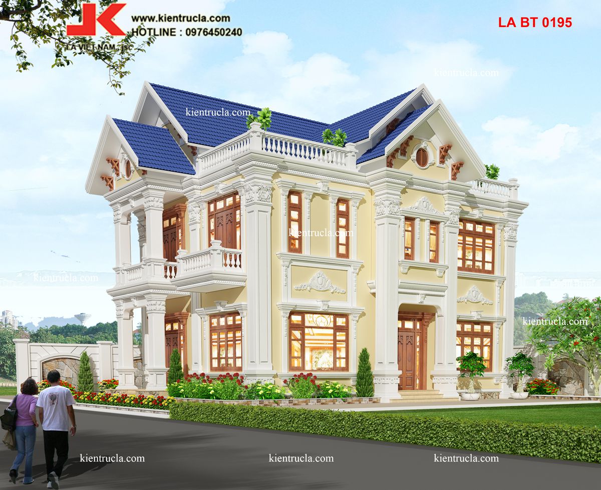biệt thự 2 tầng kiểu pháp góc 1