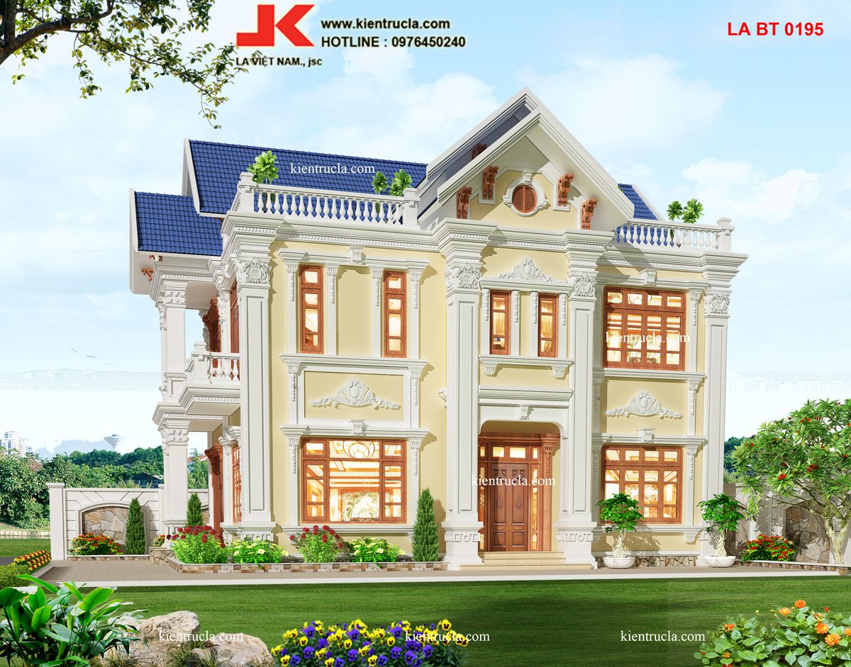 biệt thự 2 tầng kiểu pháp góc 2