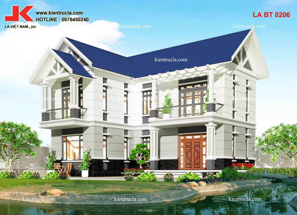 Biệt thự 2 tầng chữ L 0206