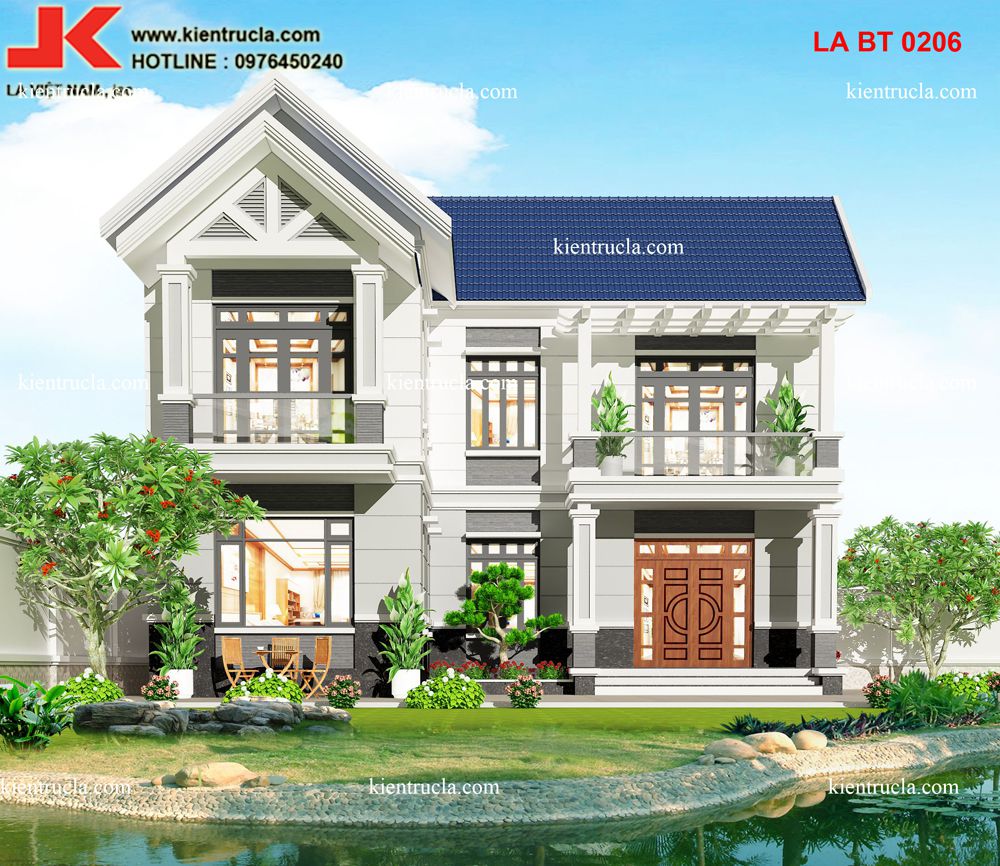 Biệt thự 2 tầng chữ L 0206