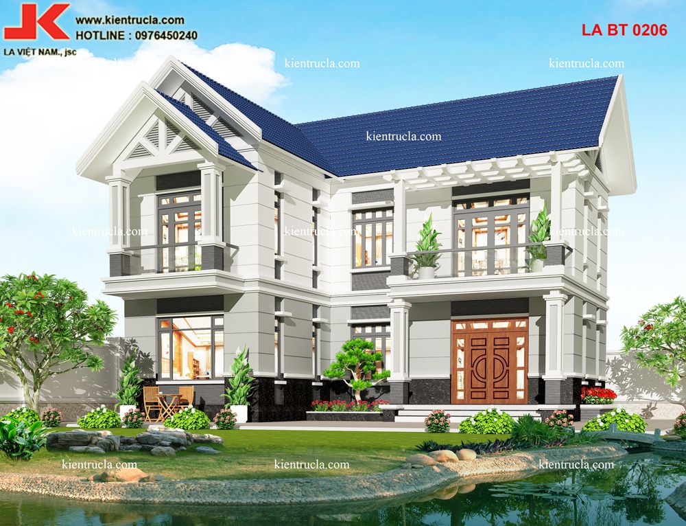 Biệt thự 2 tầng chữ L 0206