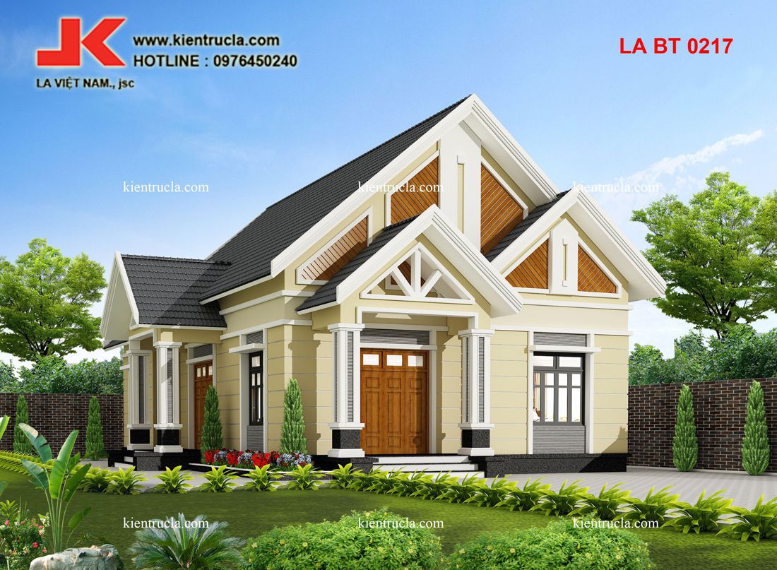 nhà vườn 1 tầng 4 phòng ngủ góc 1