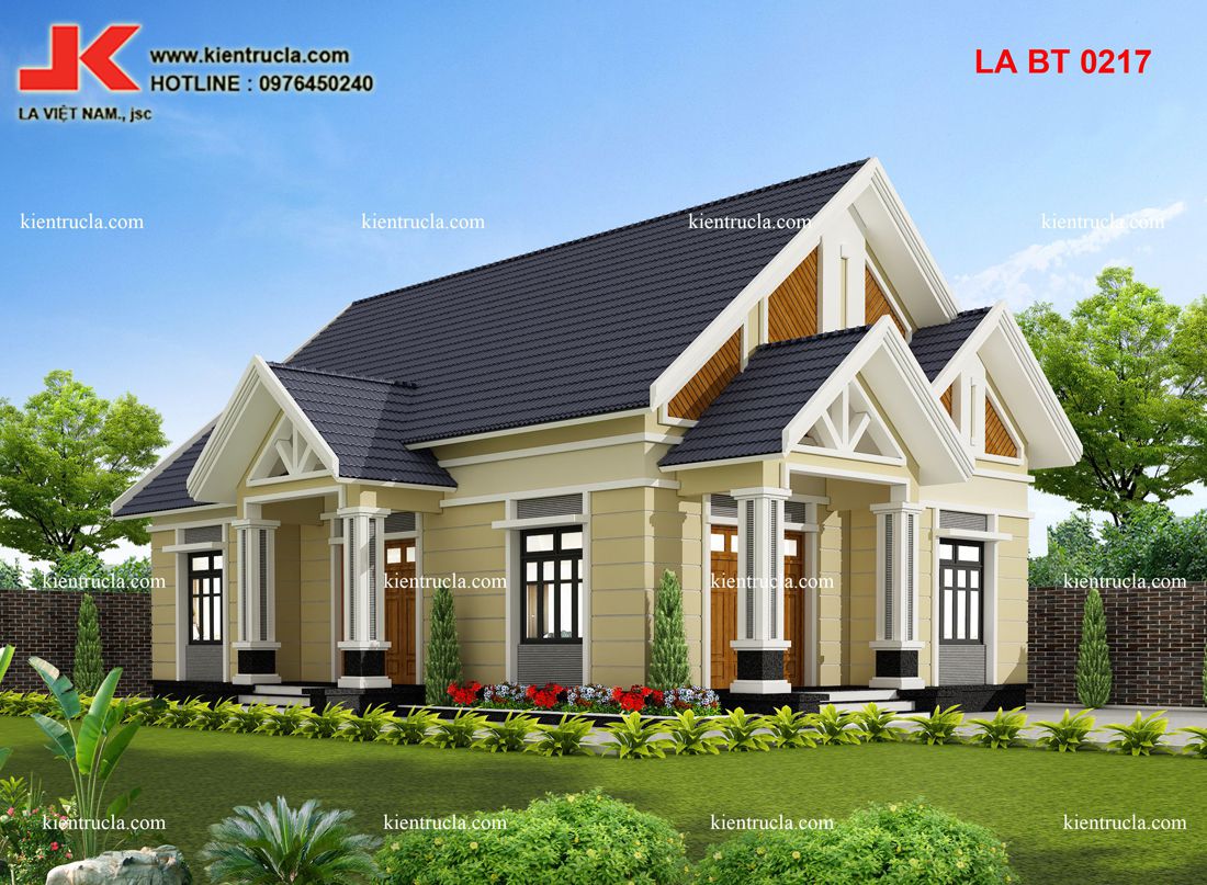 nhà vườn 1 tầng 4 phòng ngủ góc 2