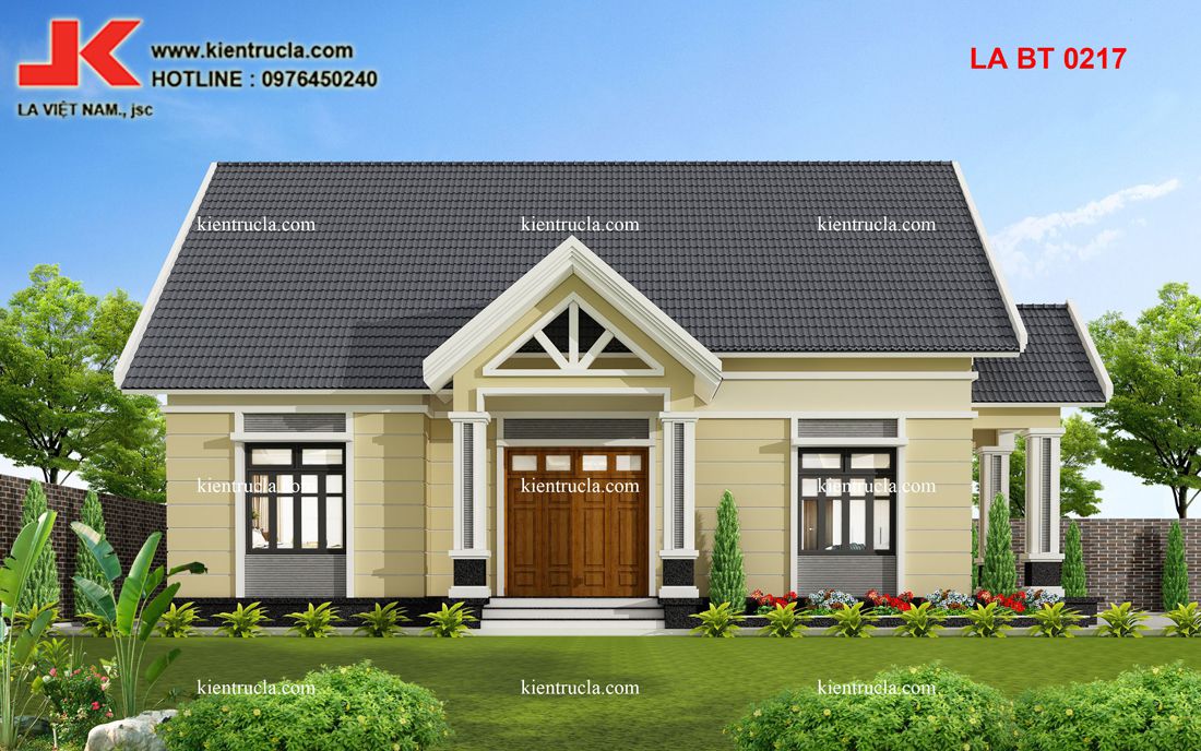 nhà vườn 1 tầng 4 phòng ngủ góc 3