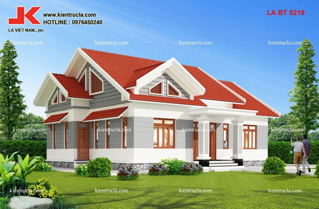 nhà vườn 1 tầng 4 phòng ngủ góc 1