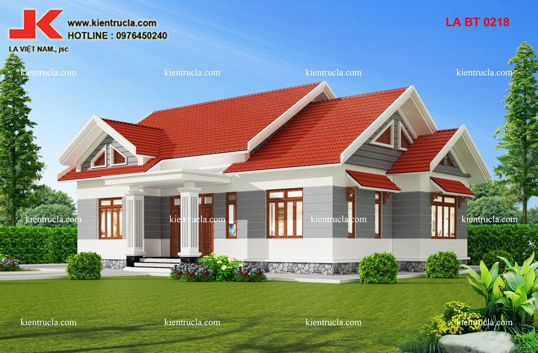 nhà vườn 1 tầng 4 phòng ngủ góc 2